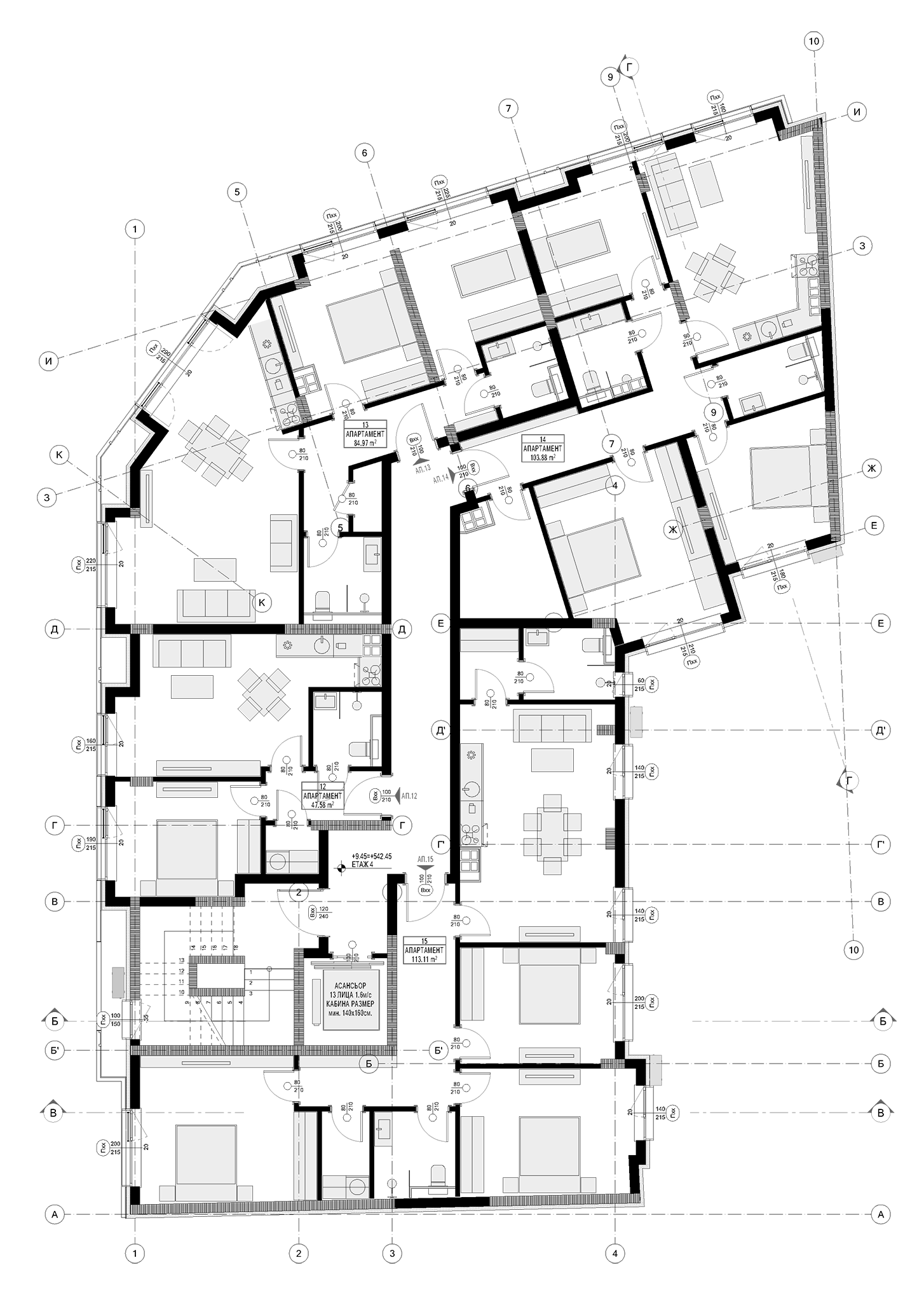 Floor plan for Fourth Floor at MADRID RESIDENCE
